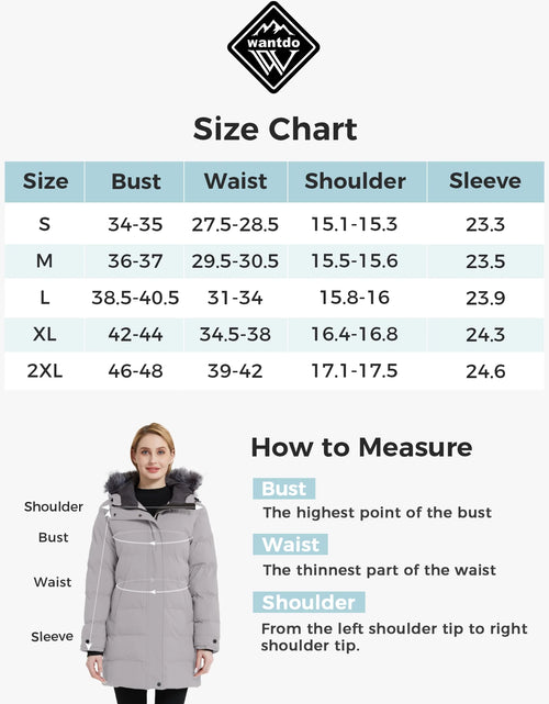 Load image into Gallery viewer, Women&#39;S Winter Coat Waterproof Jacket Warm Puffer Jacket Charcoal 2XL
