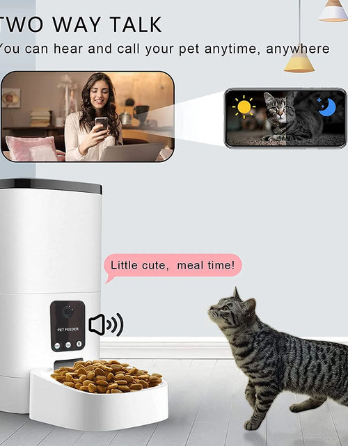 Load image into Gallery viewer, Pet Feeder,6L Automatic Pet Feeder for Cats and Dogs,1080P Camera,App Control,Voice Recorder,Timed Feeder for Schedule Feeding, Dual Power Supply,Wifi Pet Food Dispenser with App Control
