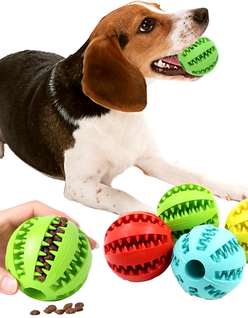 Load image into Gallery viewer, Dog Food Treat Feeder Funny Pet Interactive Rubber Ball Dogs Chew Toy Tooth Cleaning Ball Puppy Training Bite Resistant Toy Ball
