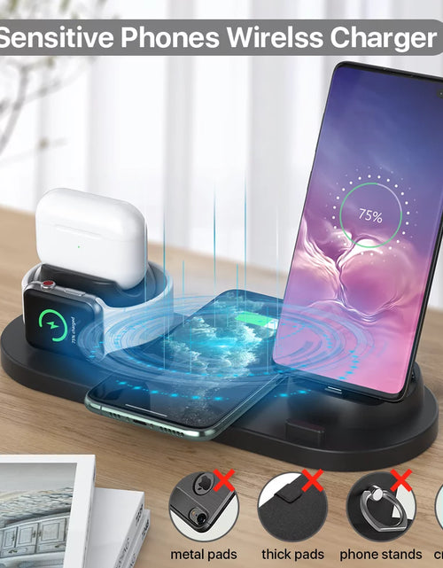 Load image into Gallery viewer, Wireless Charger for Iphone 6 in 1 Wireless Charging Station Stand for Multiple Devices
