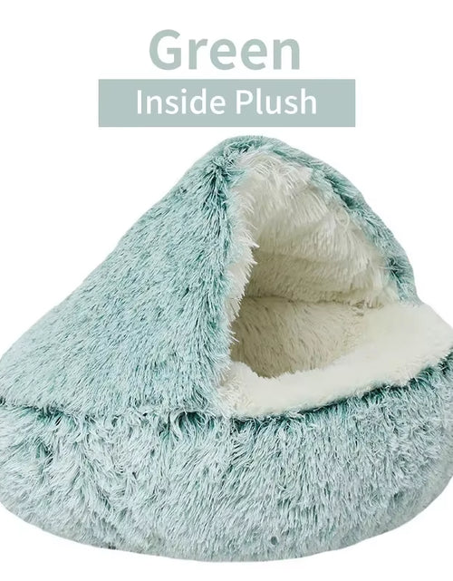 Load image into Gallery viewer, Winter Plush Pet Cat Bed round Cat Cushion Cat House 2 in 1 Warm Cats Basket Pet Sleep Bag Kitten Nest Kennel for Small Dog Cats
